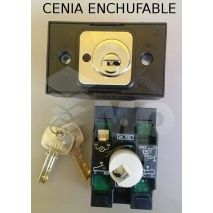 Compac T Keyswitch, Plug-in CENIA, Red 24V, 2P1+R Flat Key, Generic