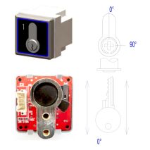 Impulse Contact à Clé Eurocylinder Enfichable ECOGO Lum Bleu, 2P1, Générique