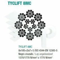 Cable Ø10 mm TYCLIFT 8X19+(5X7+1) - REPLACES 6x19+1