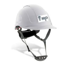 Helmet Mountain White With Chin Strap Logo Mp