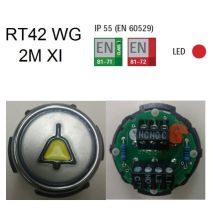 Alarmtaster Rt42Wg 1No+Aux Rot 30V Inox Sh