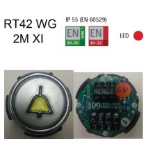 Alarmtaster Rt42Wg 1No+Aux Rot 6V Inox