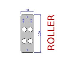 Aussentableau P002 Roller 80X230 (Nur Platte)