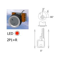 Keyswitch Roller Star Red 2P1+R Notched Key