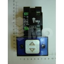 Compac T Corona , Pulsador Atornillable MB/VS, Azul 24V, Braille, Fdoble Flecha