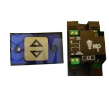 Compac T Corona , Pulsador Atornillable MB/VS, Azul 24V, Sobre Inyectado, Doble Flecha