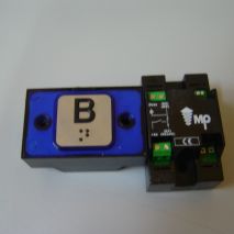 Compac Pushbutton Halo Braille Blue 1C 24V (B) Ti