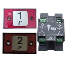 Compac T Corona , Pulsador Atornillable MB/OTRO, Rojo 24V,1C Sobre Inyectado, Generico