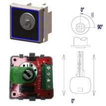 Impulse Tubular Keyswitch Screwable MB/VS Blue Light, 2P+R, W/O Engraving, J9043